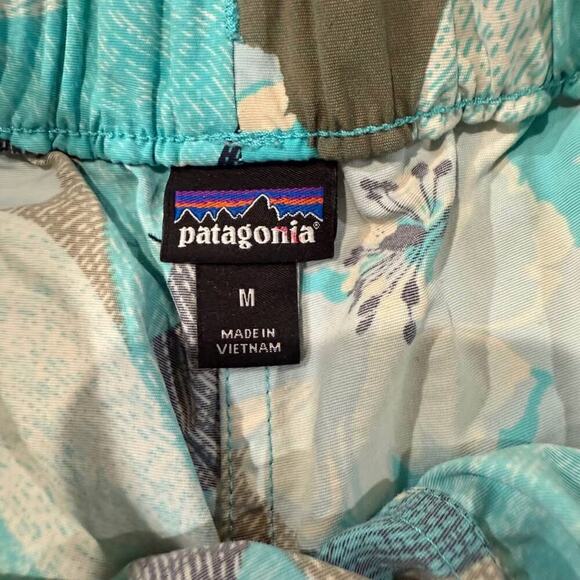 Patagonia Barley Baggies Print Shorts Womens Medium Blue Hibiscus FieldTurquoise - Picture 5 of 8